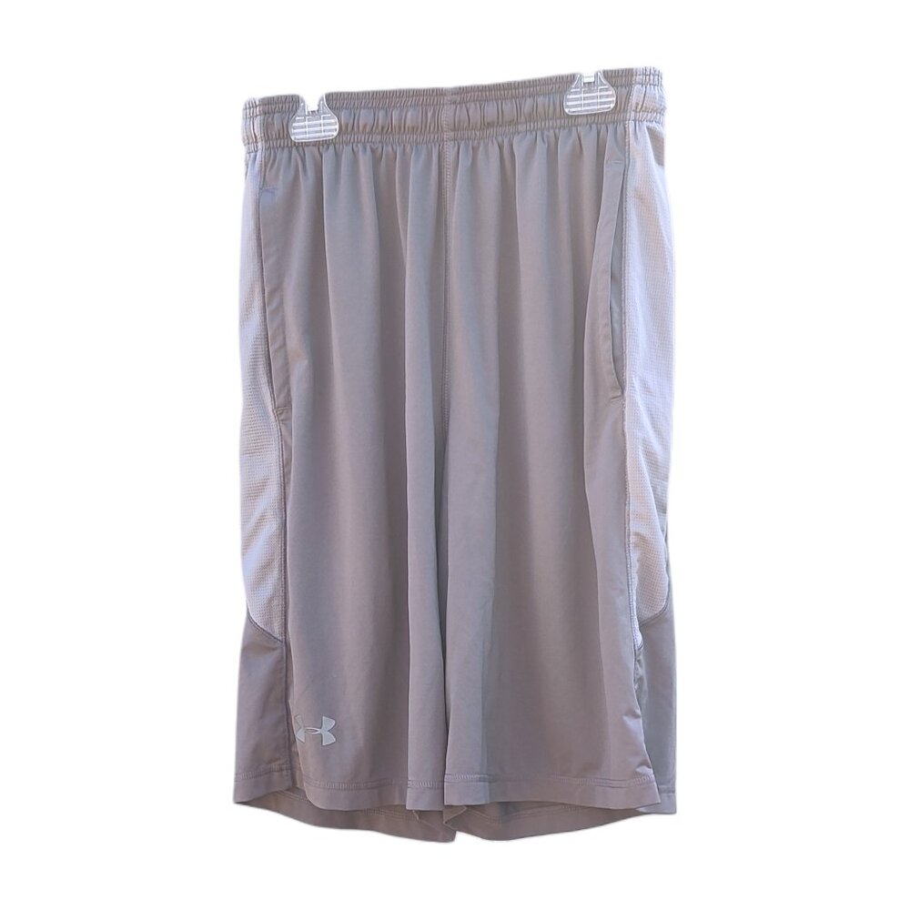 Under Armour Athletic/Gym Shorts Grey/Gray Kids/Boys Size Medium Good Condition
